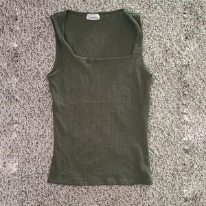 Olive Green Sleeveless Top, Tank Top